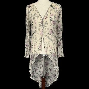 Kimchi Blue Fairy Sheer Kimono Top Size XS Romantic Dainty Flowy Ethereal Floral